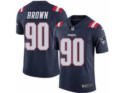 Youth Nike New England Patriots #90 Malcom Brown Limited Navy Blue Rush NFL Jersey
