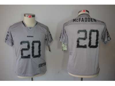 Nike Youth Oakland Raiders #20 Darren McFadden Grey Jerseys(Elite Lights Out)
