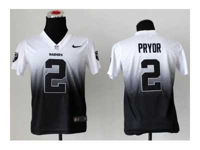 Nike Youth oakland raiders #2 pryor white-grey[Elite II drift fashion]