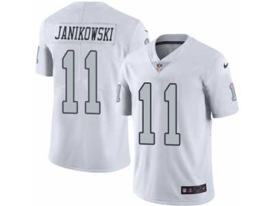 Youth Nike Oakland Raiders #11 Sebastian Janikowski Limited White Rush NFL Jersey