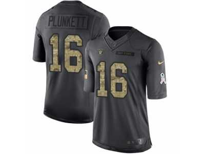 Youth Nike Oakland Raiders #16 Jim Plunkett Limited Black 2016 Salute to Service NFL Jersey