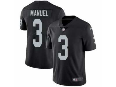 Youth Nike Oakland Raiders #3 E. J. Manuel Vapor Untouchable Limited Black Team Color NFL Jersey