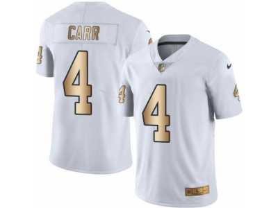 Youth Nike Oakland Raiders #4 Derek Carr Limited White Gold Rush NFL Jersey