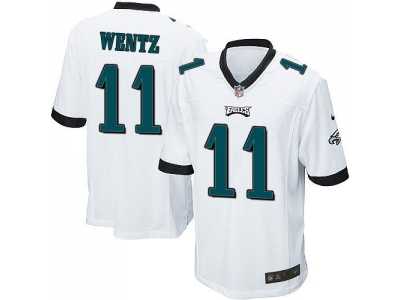 Youth Nike Philadelphi Eagles #11 Carson Wentz White Stitched NFL New Elite Jersey