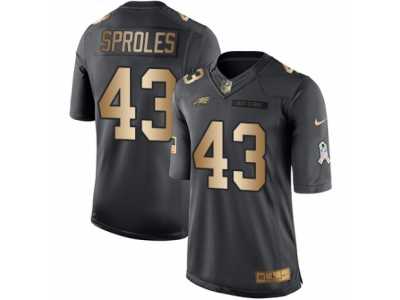 Youth Nike Philadelphia Eagles #43 Darren Sproles Limited Black Gold Salute to Service NFL Jersey