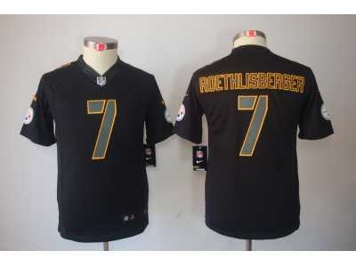 Nike Youth Pittsburgh Steelers #7 Ben Roethlisberger black jerseys[Impact Limited]
