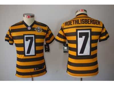 Nike Youth Pittsburgh Steelers #7 Ben Roethlisberger yellow-black[limited team 80 anniversary]