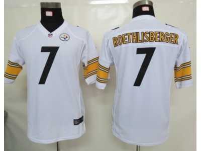 Nike Youth Pittsburgh Steelers #7 Roethlisberger White Jerseys