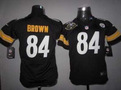 Nike Youth Pittsburgh Steelers #84 Antonio Brown Black[80 Anniversary Patch]jerseys