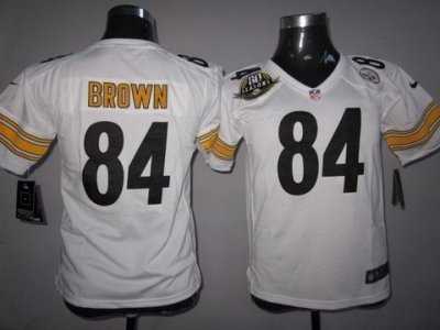 Nike Youth Pittsburgh Steelers #84 Antonio Brown white[80 Anniversary Patch]jerseys