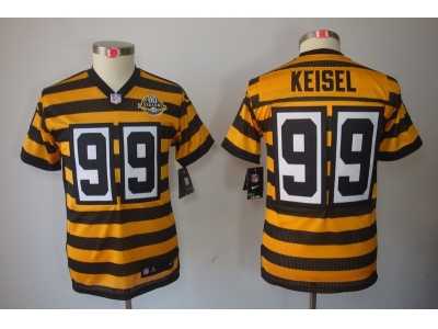 Nike Youth Pittsburgh Steelers #99 Keisel yellow-black[nike limited team 80 anniversary]