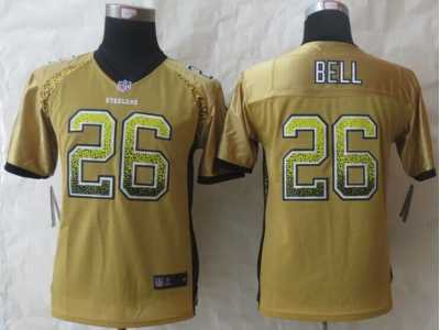 Youth 2014 New Nike Pittsburgh Steelers #26 Bell Gold Jerseys(Drift Fashion)