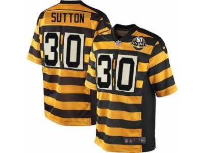 Youth Nike Pittsburgh Steelers #30 Cameron Sutton Limited Yellow Black Alternate 80TH Anniversary Throwback NFL Jersey