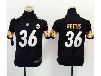 Youth Nike Pittsburgh Steelers #36 Jerome Bettis Black jerseys