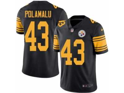 Youth Nike Pittsburgh Steelers #43 Troy Polamalu Limited Black Rush NFL Jersey