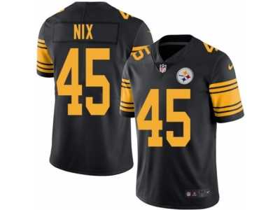 Youth Nike Pittsburgh Steelers #45 Roosevelt Nix Limited Black Rush NFL Jersey