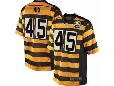 Youth Nike Pittsburgh Steelers #45 Roosevelt Nix Limited Yellow Black Alternate 80TH Anniversary Throwback NFL Jersey