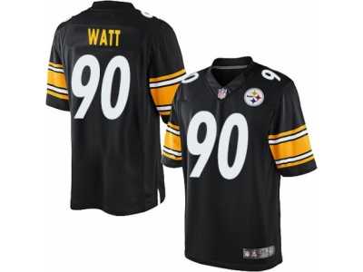 Youth Nike Pittsburgh Steelers #90 T. J. Watt Limited Black Team Color NFL Jersey