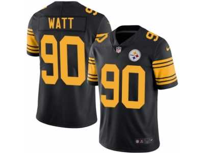 Youth Nike Pittsburgh Steelers #90 T.J. Watt Black Color Rush Limited Jersey