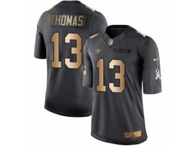 Youth Nike New Orleans Saints #13 Michael Thomas Limited Black Gold Salute to Service NFL Jersey