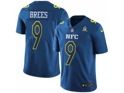 Youth Nike New Orleans Saints #9 Drew Brees Navy Stitched NFL Limited NFC 2017 Pro Bowl Jersey