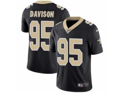 Youth Nike New Orleans Saints #95 Tyeler Davison Vapor Untouchable Limited Black Team Color NFL Jersey