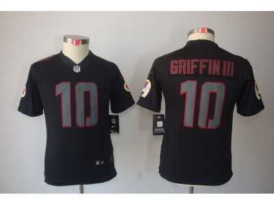 Nike Youth Washington Redskins #10 Robert Griffin III black jerseys[Impact Limited]