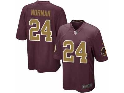 Youth Nike Washington Redskins #24 Josh Norman Game Burgundy Red Gold Number Alternate 80TH Anniversary NFL Jersey