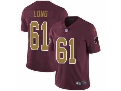 Youth Nike Washington Redskins #61 Spencer Long Vapor Untouchable Limited Burgundy Red Gold Number Alternate 80TH Anniversary NFL Jersey