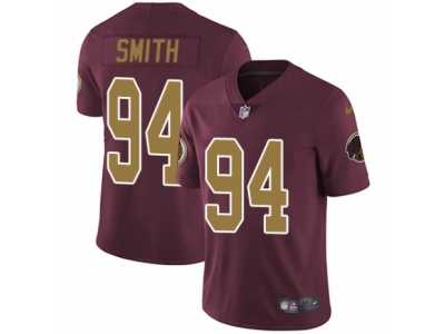 Youth Nike Washington Redskins #94 Preston Smith Vapor Untouchable Limited Burgundy Red Gold Number Alternate 80TH Anniversary NFL Jersey