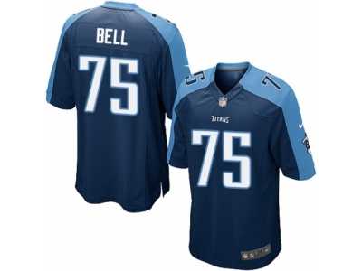 Youth Nike Tennessee Titans #75 Byron Bell Game Navy Blue Alternate NFL Jersey