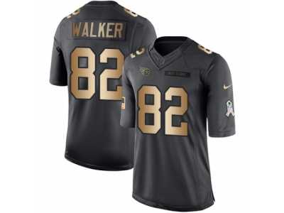 Youth Nike Tennessee Titans #82 Delanie Walker Limited Black Gold Salute to Service NFL Jersey