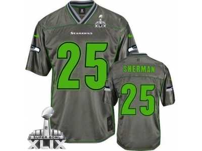 2015 Super Bowl XLIX nike youth nfl jerseys seattle seahawks #25 sherman grey[Elite vapor]