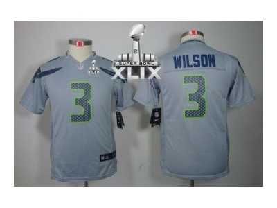 2015 Super Bowl XLIX nike youth nfl jerseys seattle seahawks #3 wilson grey[nike limited]