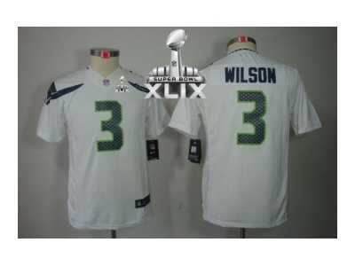 2015 Super Bowl XLIX nike youth nfl jerseys seattle seahawks #3 wilson white[nike limited]