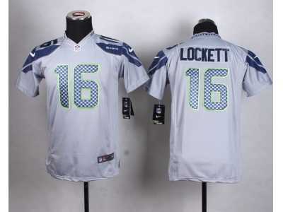 Youth Nike Seattle Seahawks #16 Tyler Lockett grey jerseys