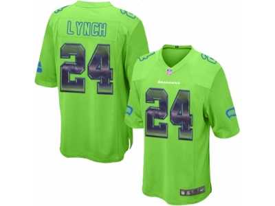 Youth Nike Seattle Seahawks #24 Marshawn Lynch Limited Green Strobe NFL Jersey