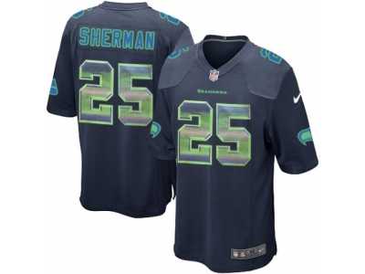 Youth Nike Seattle Seahawks #25 Richard Sherman Limited Navy Blue Strobe NFL Jersey
