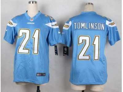 Nike Youth New Chargers #21 LaDainian Tomlinson Electric Blue Alternate Stitched jerseys