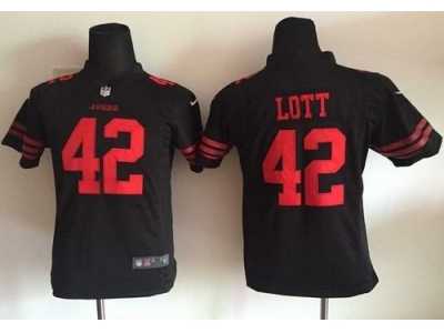 Nike Youth New 49ers #42 Ronnie Lott Black Alternate Stitched jerseys