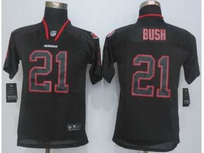 Youth Nike San Francisco 49ers #21 Reggie Bush Black Jerseys(Lights Out)