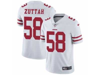 Youth Nike San Francisco 49ers #58 Jeremy Zuttah Vapor Untouchable Limited White NFL Jersey