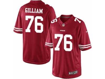 Youth Nike San Francisco 49ers #76 Garry Gilliam Limited Red Team Color NFL Jersey