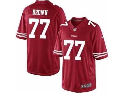 Youth Nike San Francisco 49ers #77 Trent Brown Limited Red Team Color NFL Jersey