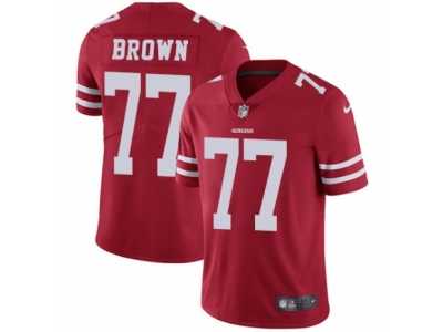 Youth Nike San Francisco 49ers #77 Trent Brown Vapor Untouchable Limited Red Team Color NFL Jersey
