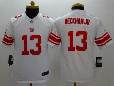 Nike Youth New York Giants #13 Odell Beckham Jr white jerseys