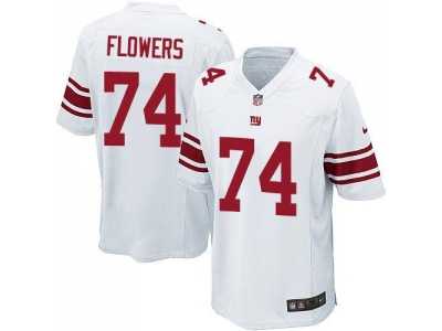 Youth Nike Giants #74 Ereck Flowers White Stitched NFL Elite Jersey
