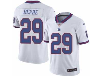 Youth Nike New York Giants #29 Nat Berhe Limited White Rush NFL Jersey