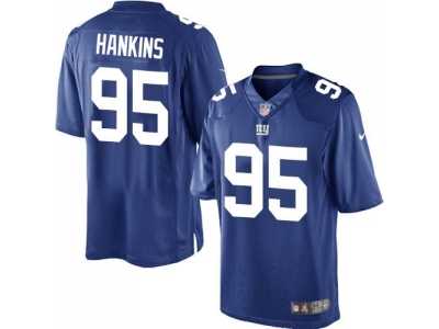Youth Nike New York Giants #95 Johnathan Hankins Elite Royal Blue Jersey