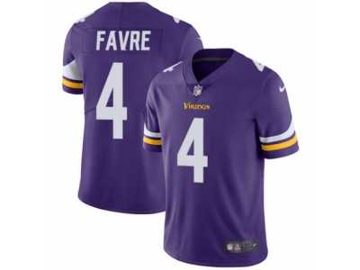 Youth Nike Minnesota Vikings #4 Brett Favre Vapor Untouchable Limited Purple Team Color NFL Jersey